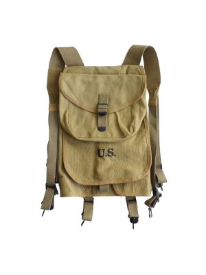 ANQIAO WWII WW2 US M36 Haversack Musette Field Bag Military Back Pack  Canvas Khaki